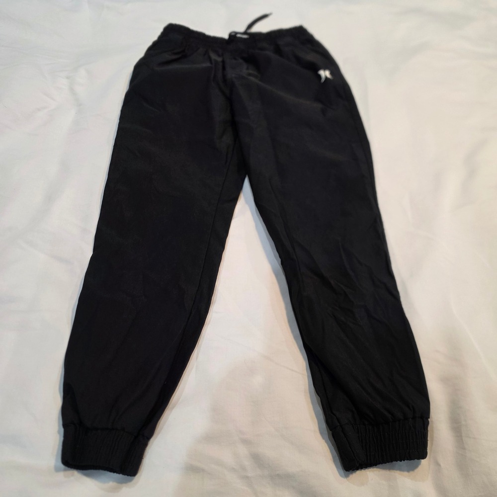 Hurley Jogger Pants Boys Size 10/12 Black Excellent Lightweight Nylon Stretch